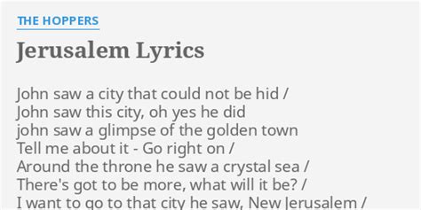 lyrics to jerusalem by the hoppers